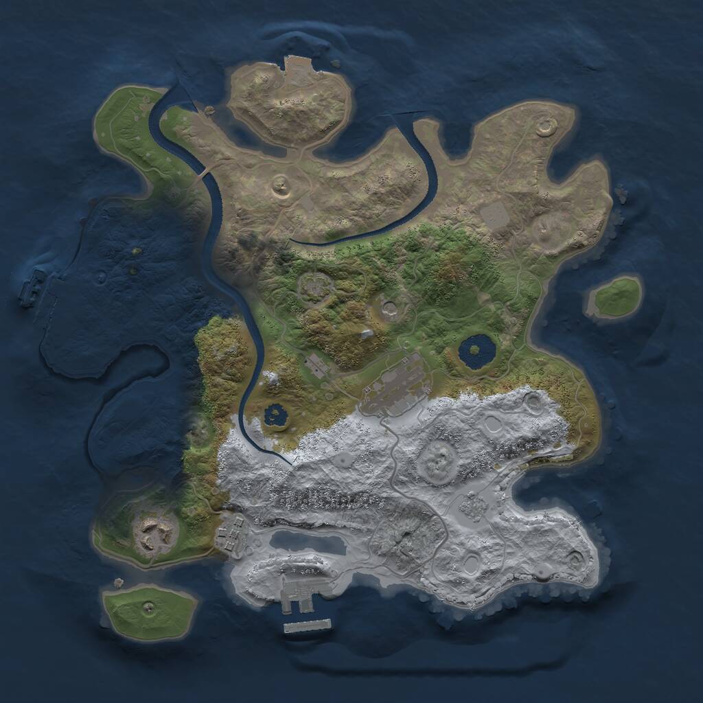 Rust Map: Procedural Map, Size: 3000, Seed: 2009603811, 9 Monuments