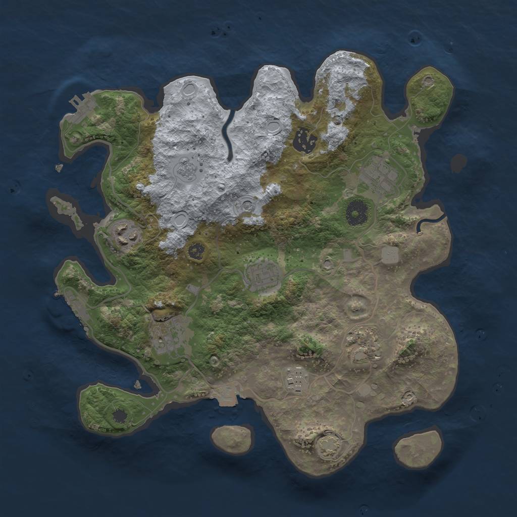 Rust Map: Procedural Map, Size: 3200, Seed: 1740569, 15 Monuments
