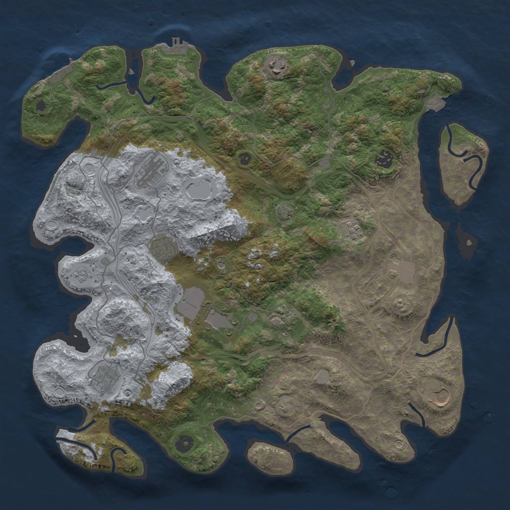 Rust Map: Procedural Map, Size: 4250, Seed: 119063601, 18 Monuments