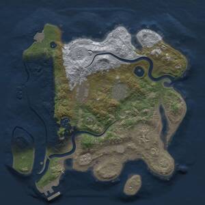 Thumbnail Rust Map: Procedural Map, Size: 3000, Seed: 1224729388, 11 Monuments