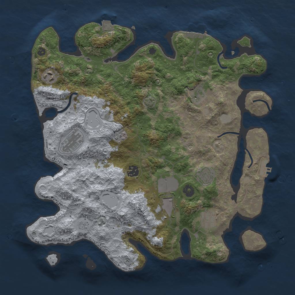 Rust Map: Procedural Map, Size: 3750, Seed: 1554006978, 16 Monuments