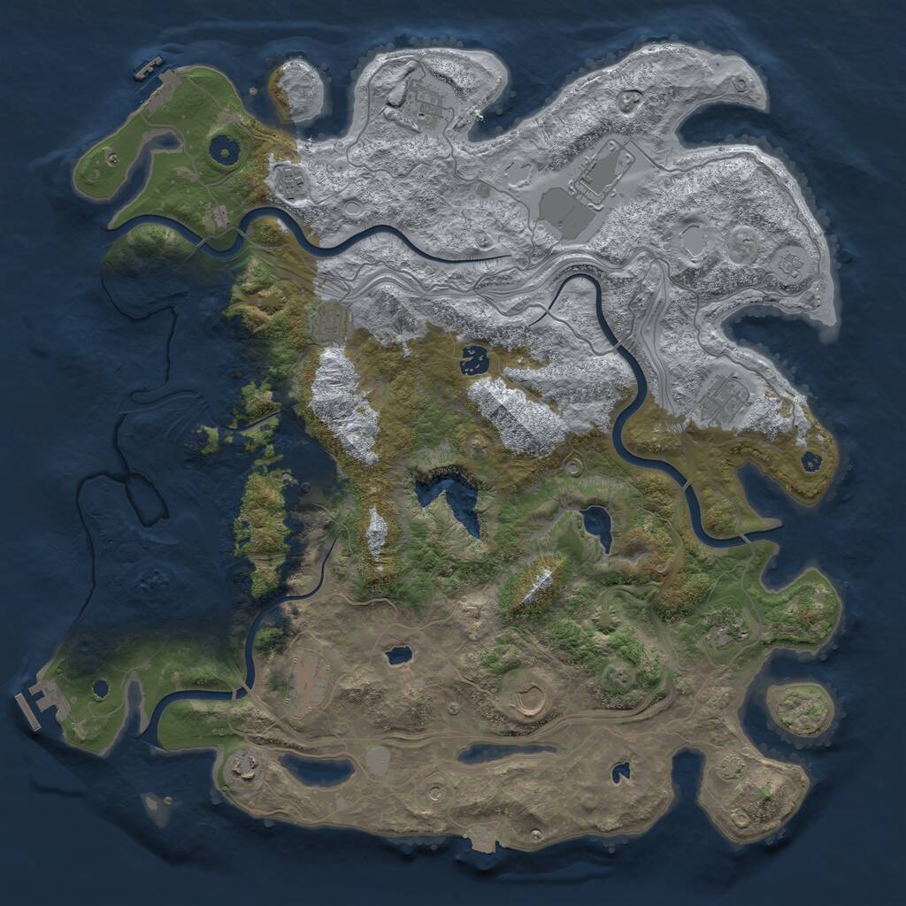 Rust Map: Procedural Map, Size: 4500, Seed: 1339606300, 17 Monuments