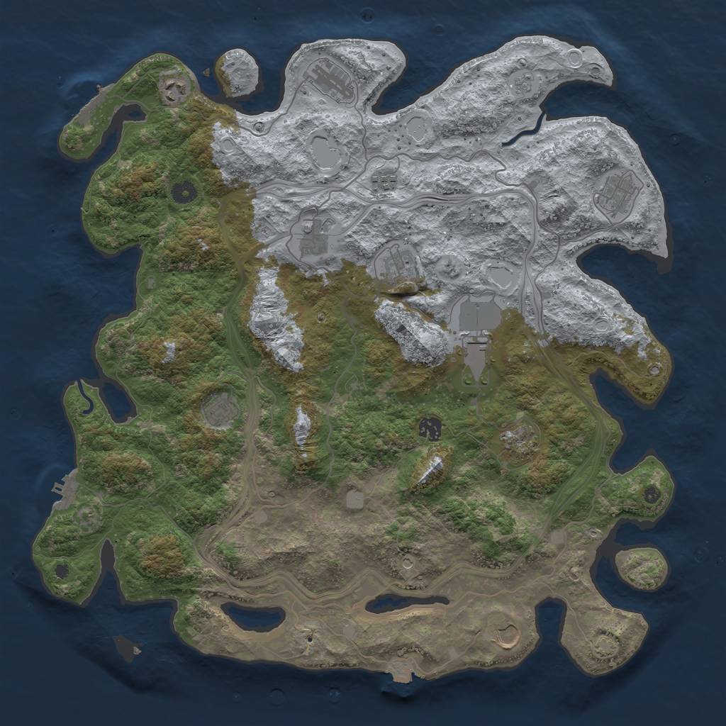 Rust Map: Procedural Map, Size: 4500, Seed: 1339606300, 19 Monuments