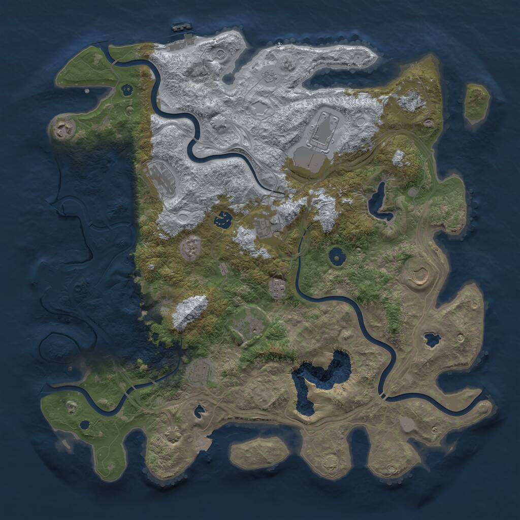 Rust Map: Procedural Map, Size: 4500, Seed: 513, 16 Monuments