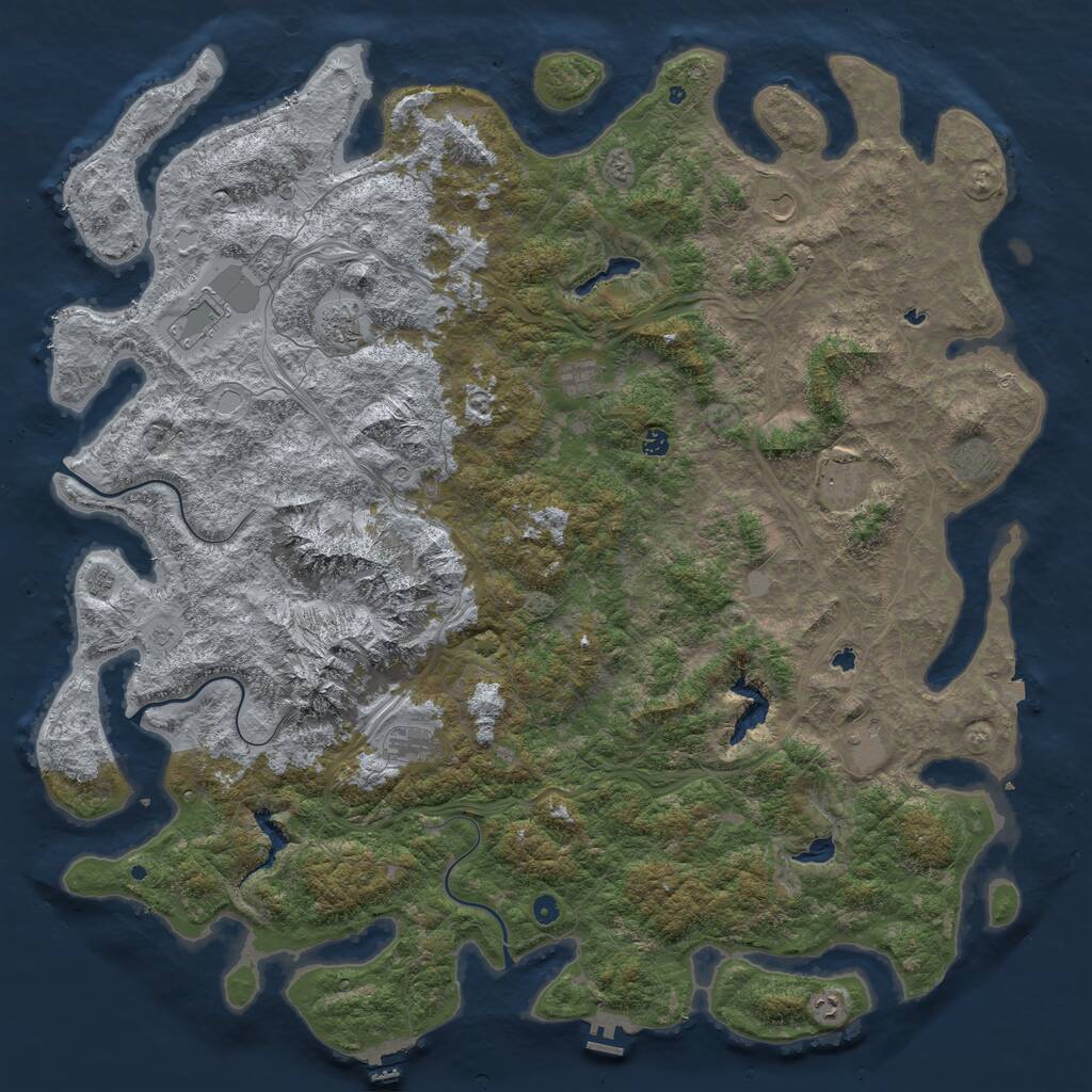 Rust Map: Procedural Map, Size: 6000, Seed: 2141567, 17 Monuments