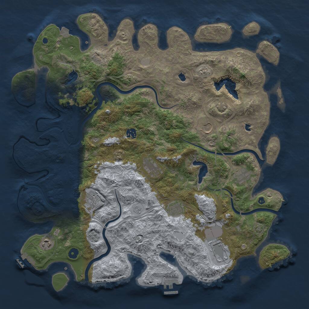 Rust Map: Procedural Map, Size: 4500, Seed: 1971350191, 15 Monuments