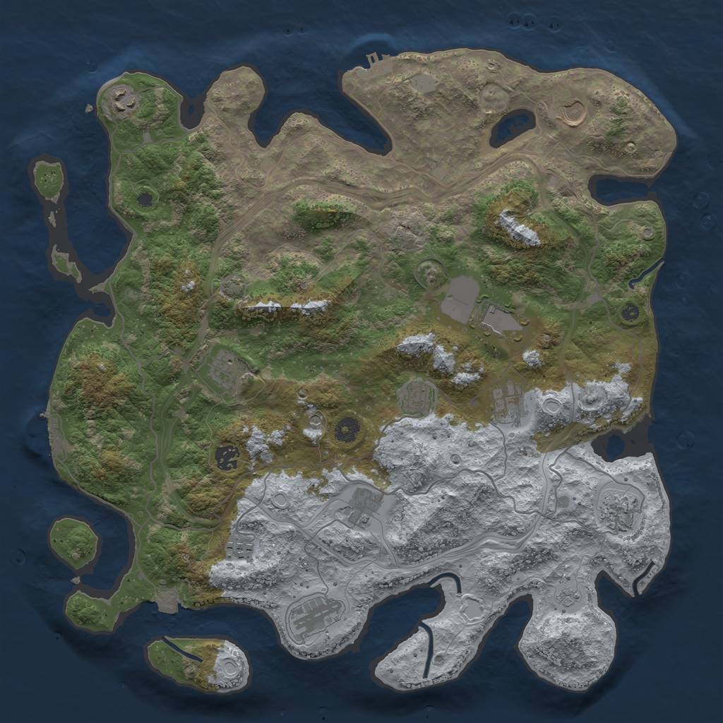 Rust Map: Procedural Map, Size: 4250, Seed: 426587260, 19 Monuments