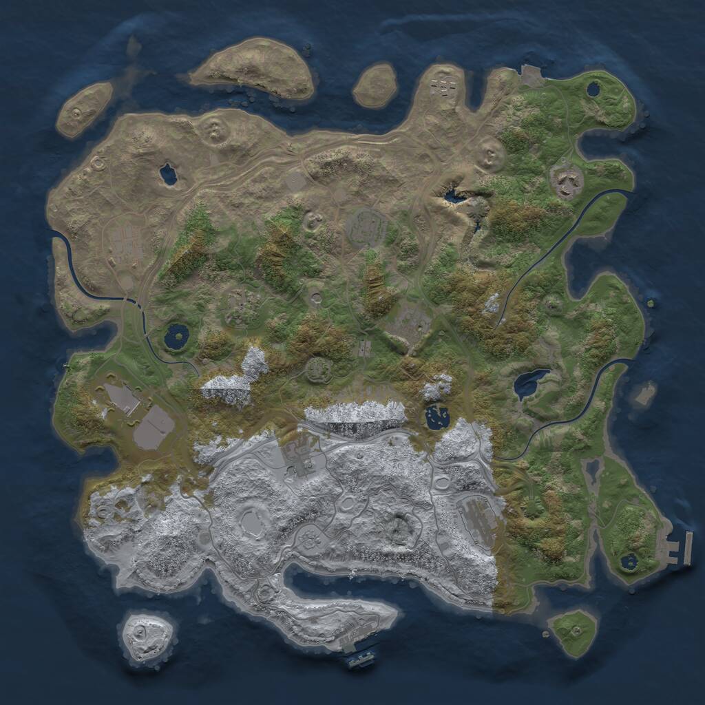 Rust Map: Procedural Map, Size: 4250, Seed: 510421652, 16 Monuments