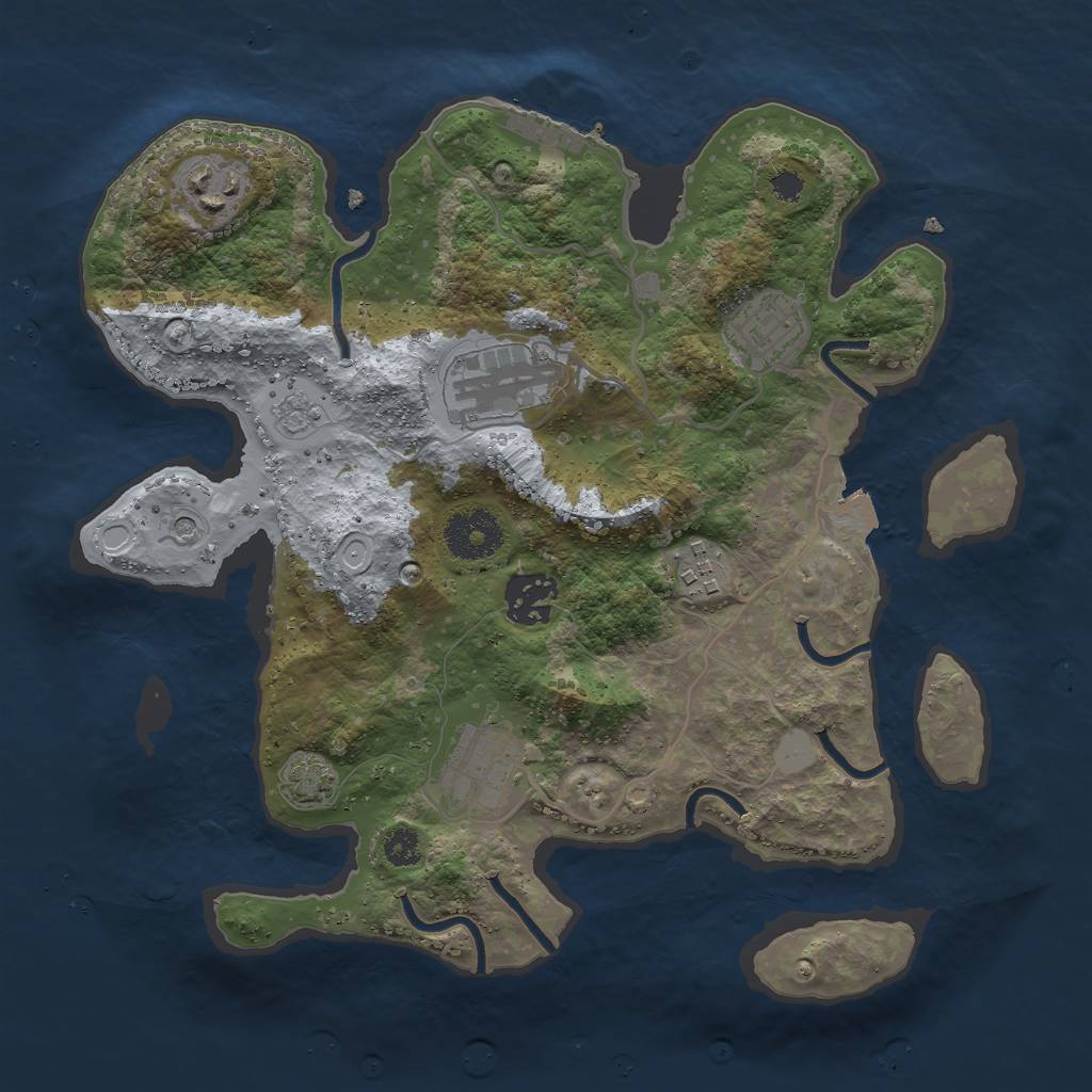 Rust Map: Procedural Map, Size: 3000, Seed: 240307478, 13 Monuments