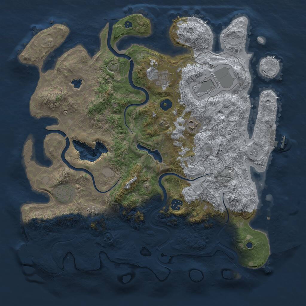 Rust Map: Procedural Map, Size: 4000, Seed: 389807079, 12 Monuments