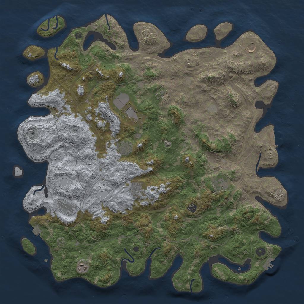 Rust Map: Procedural Map, Size: 4900, Seed: 12671, 18 Monuments