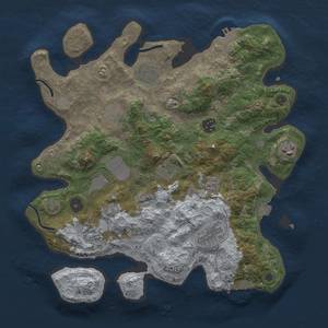 Thumbnail Rust Map: Procedural Map, Size: 3500, Seed: 604294725, 17 Monuments