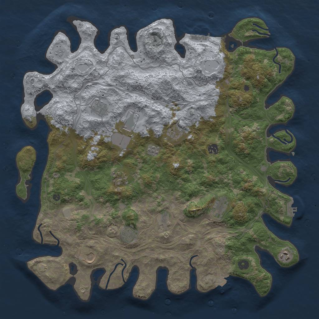 Rust Map: Procedural Map, Size: 4500, Seed: 1953, 19 Monuments