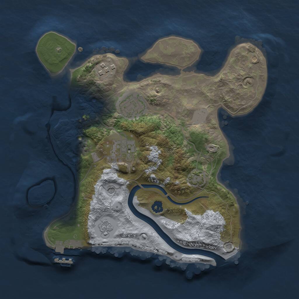 Rust Map: Procedural Map, Size: 2500, Seed: 1787696351, 8 Monuments