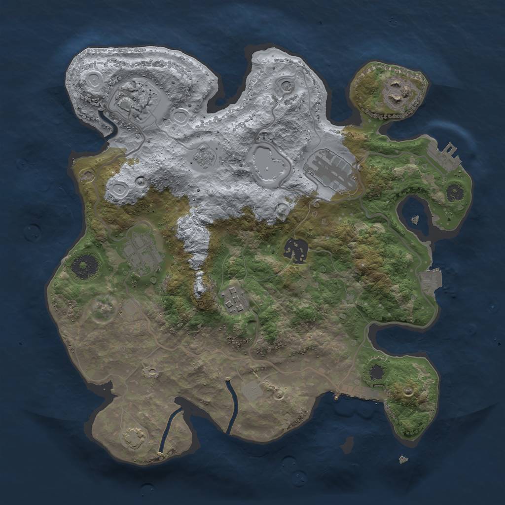 Rust Map: Procedural Map, Size: 3000, Seed: 19830523, 14 Monuments