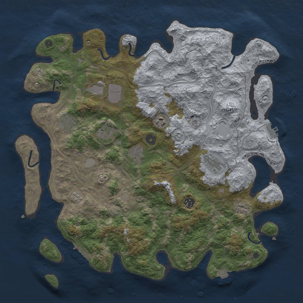 Rust Map: Procedural Map, Size: 4250, Seed: 1396269316, 16 Monuments