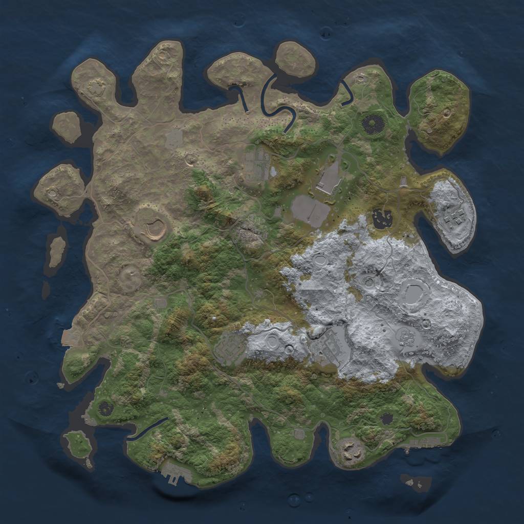 Rust Map: Procedural Map, Size: 3700, Seed: 1754205202, 16 Monuments