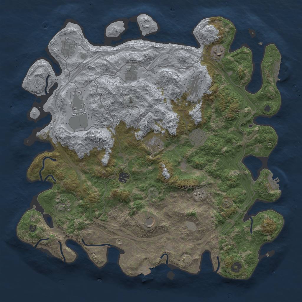 Rust Map: Procedural Map, Size: 4250, Seed: 164211493, 19 Monuments