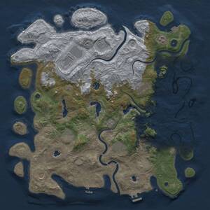 Thumbnail Rust Map: Procedural Map, Size: 4500, Seed: 1466693096, 17 Monuments