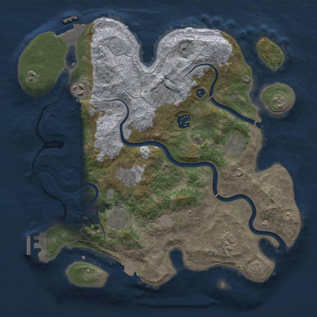 Rust Map: Procedural Map, Size: 3400, Seed: 1997927073, 14 Monuments