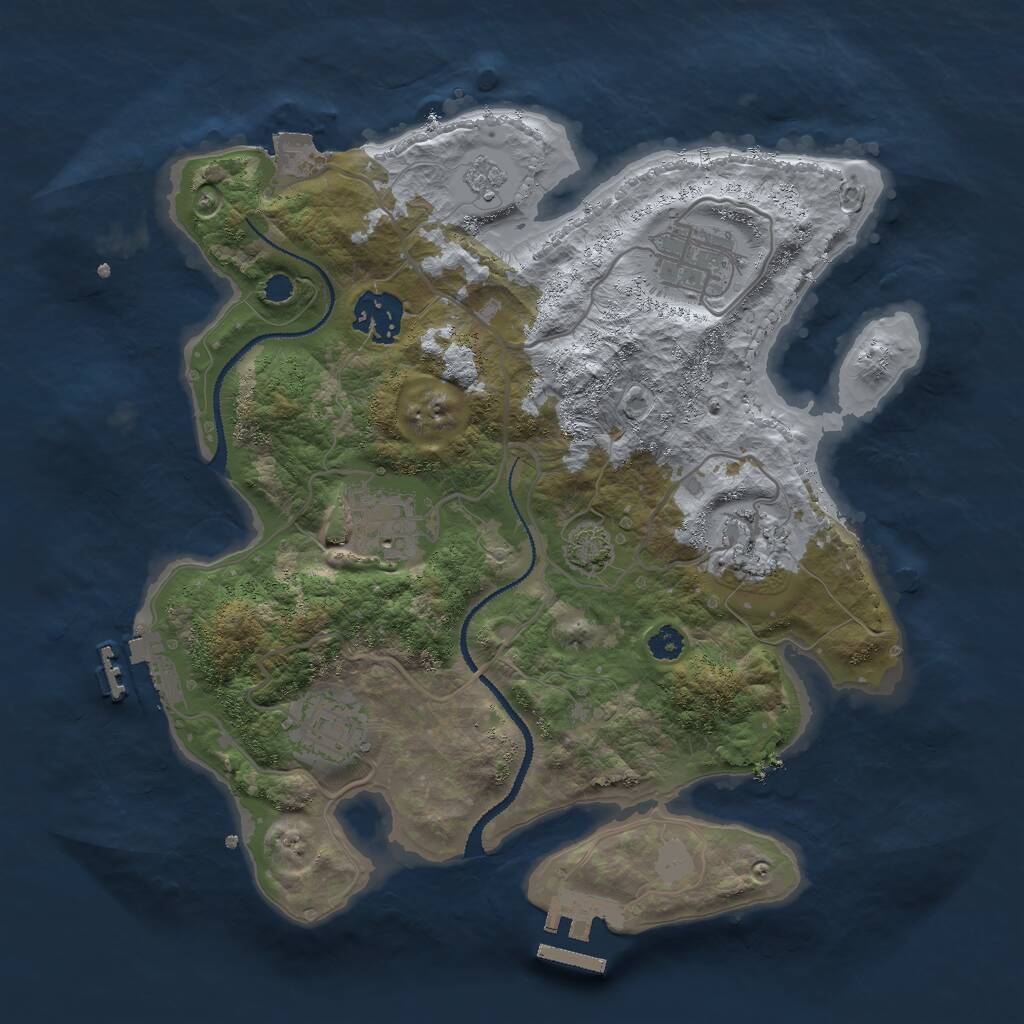 Rust Map: Procedural Map, Size: 3000, Seed: 769026630, 10 Monuments