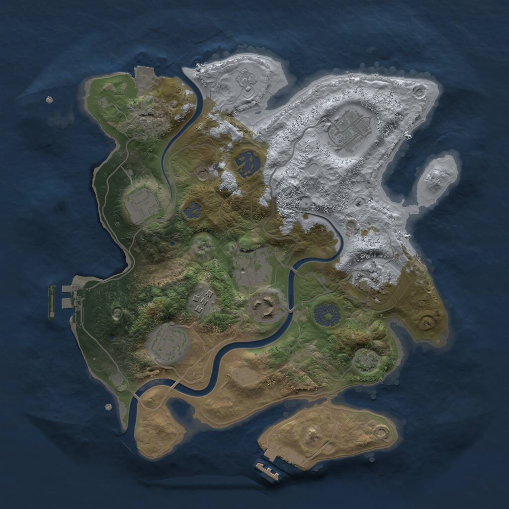 Rust Map: Procedural Map, Size: 3000, Seed: 769026630, 15 Monuments