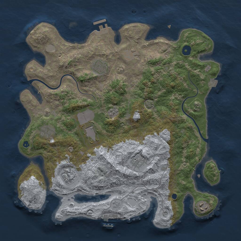 Rust Map: Procedural Map, Size: 3750, Seed: 89510864, 14 Monuments