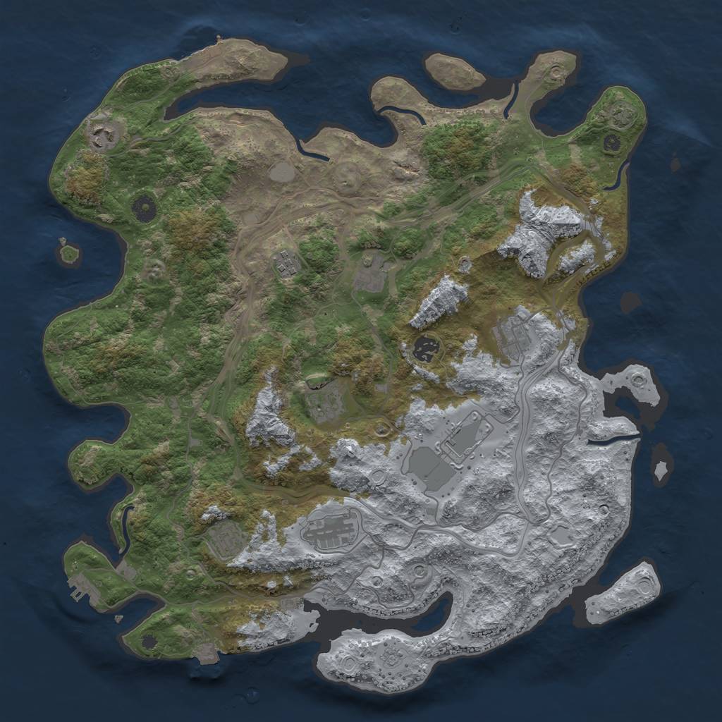 Rust Map: Procedural Map, Size: 4250, Seed: 828292512, 17 Monuments