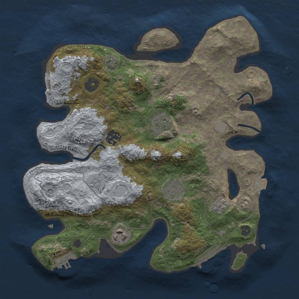 Rust Map: Procedural Map, Size: 3100, Seed: 51187, 13 Monuments