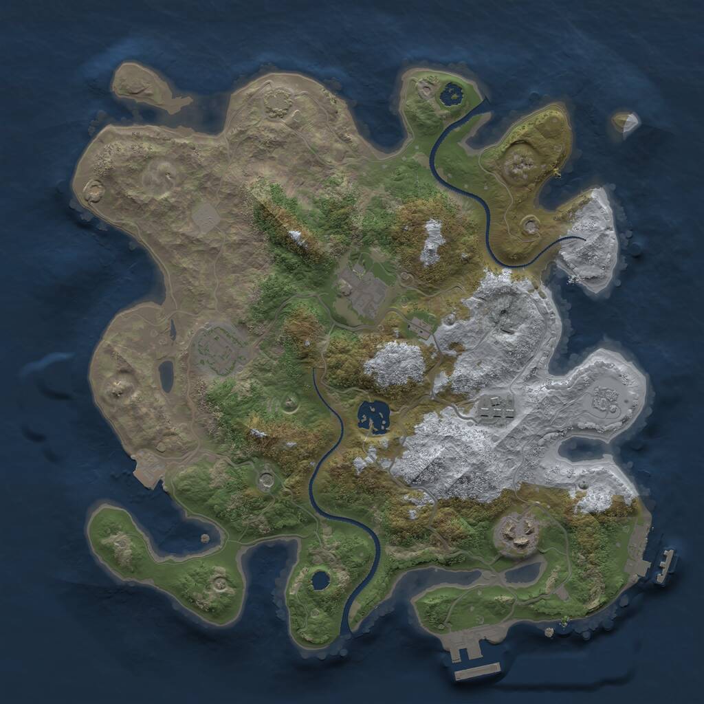 Rust Map: Procedural Map, Size: 3100, Seed: 510866, 11 Monuments