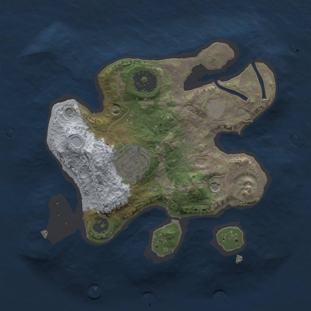 Rust Map: Procedural Map, Size: 2000, Seed: 1761171110, 5 Monuments
