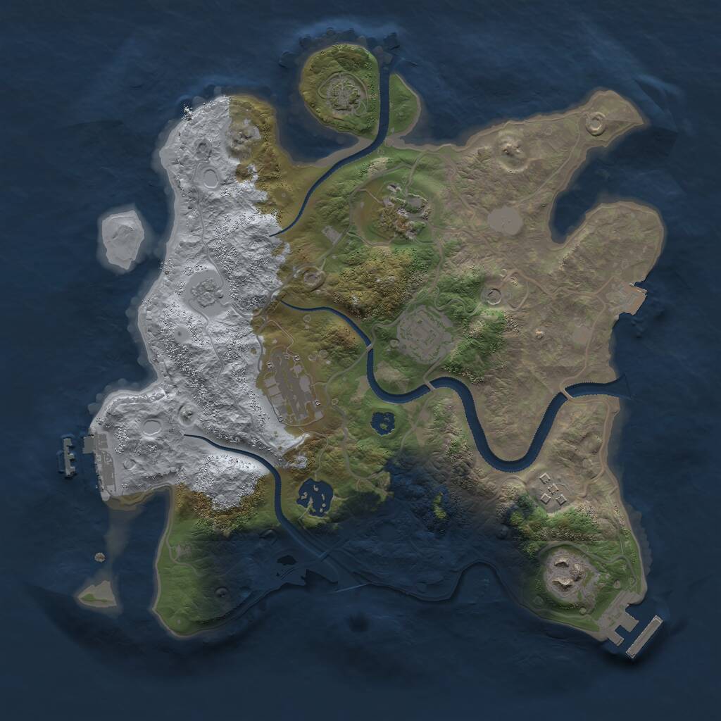 Rust Map: Procedural Map, Size: 3000, Seed: 938107171, 12 Monuments