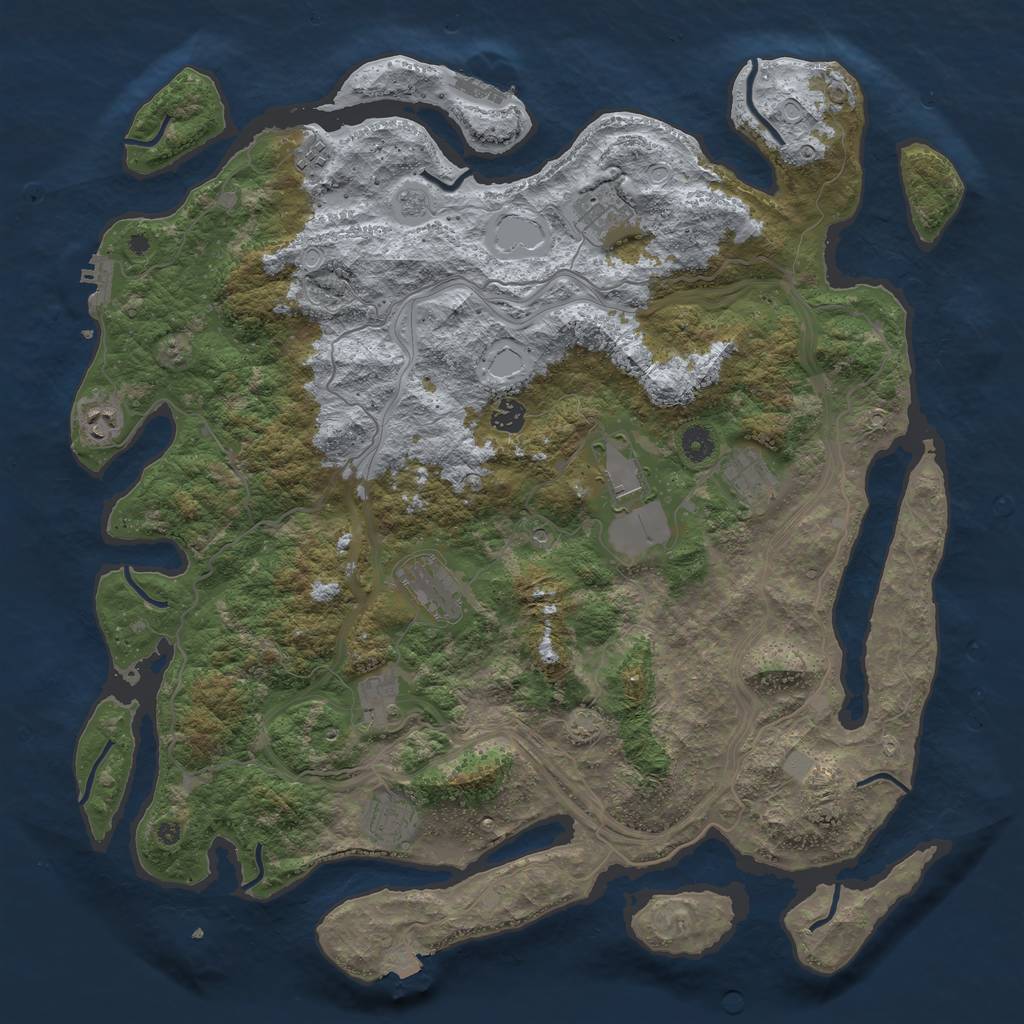 Rust Map: Procedural Map, Size: 4500, Seed: 3013, 17 Monuments