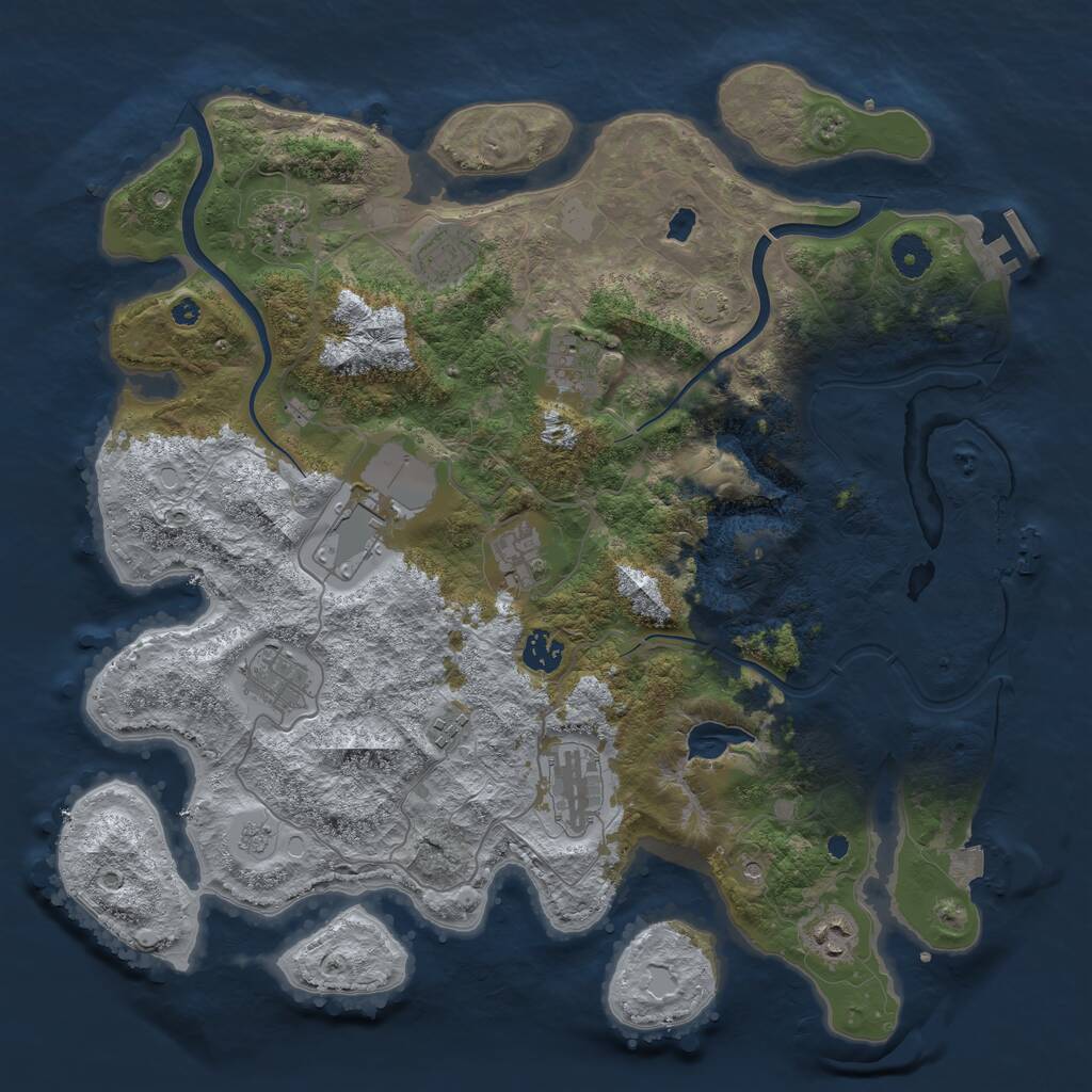 Rust Map: Procedural Map, Size: 4000, Seed: 68662882, 16 Monuments