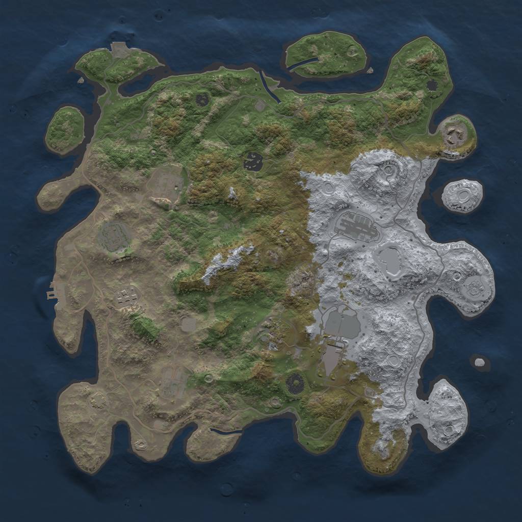 Rust Map: Procedural Map, Size: 4000, Seed: 1138229932, 16 Monuments