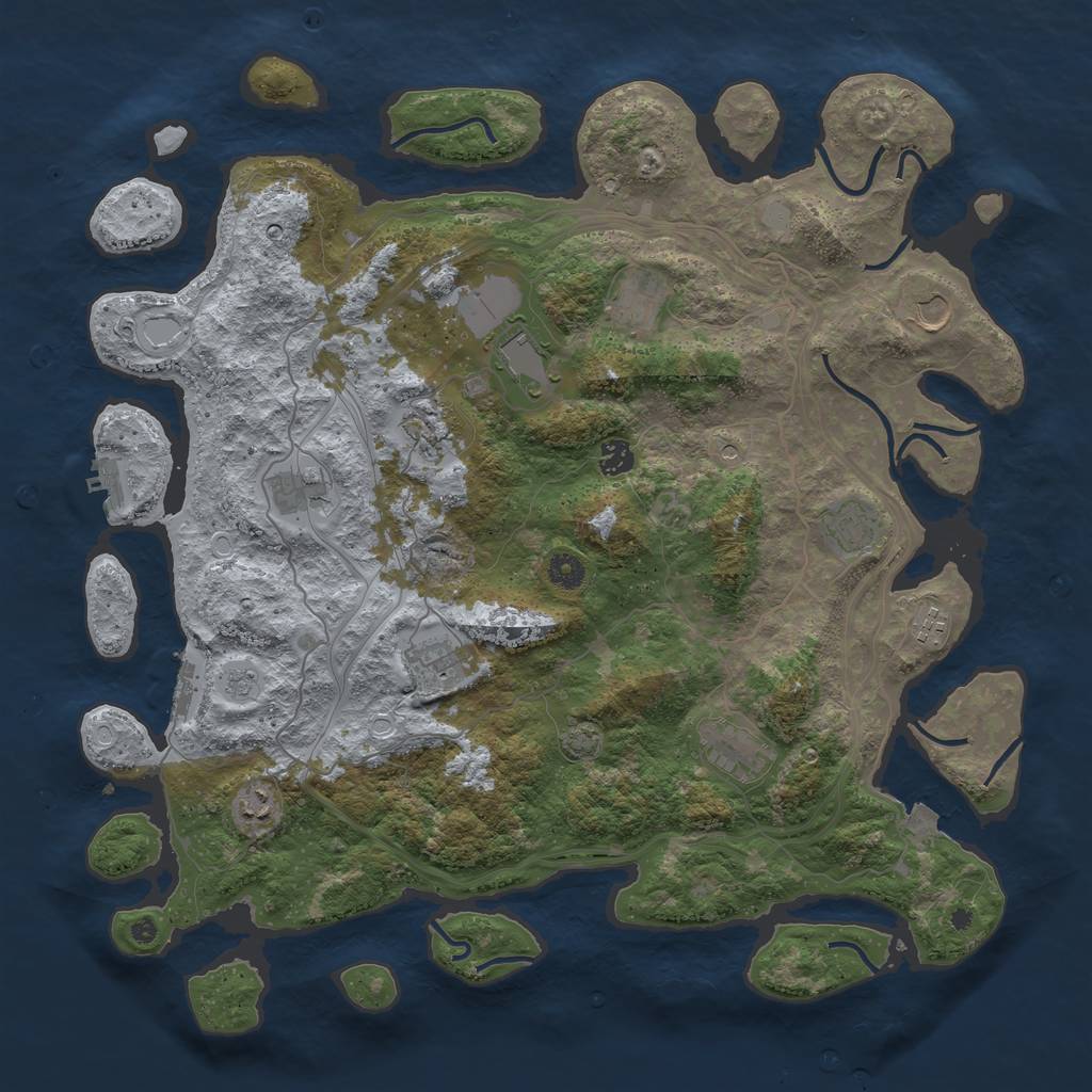 Rust Map: Procedural Map, Size: 4500, Seed: 415770773, 19 Monuments