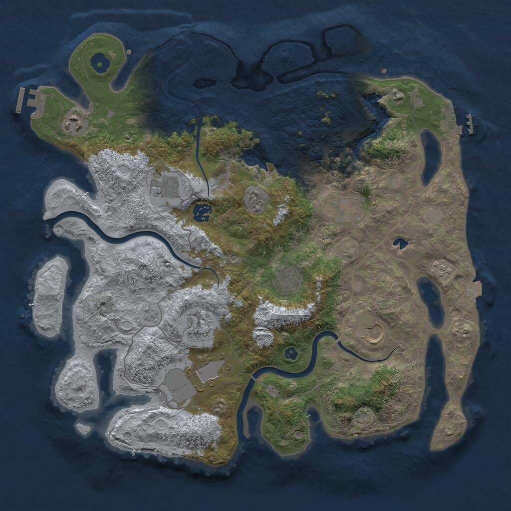 Rust Map: Procedural Map, Size: 4000, Seed: 6553992, 15 Monuments