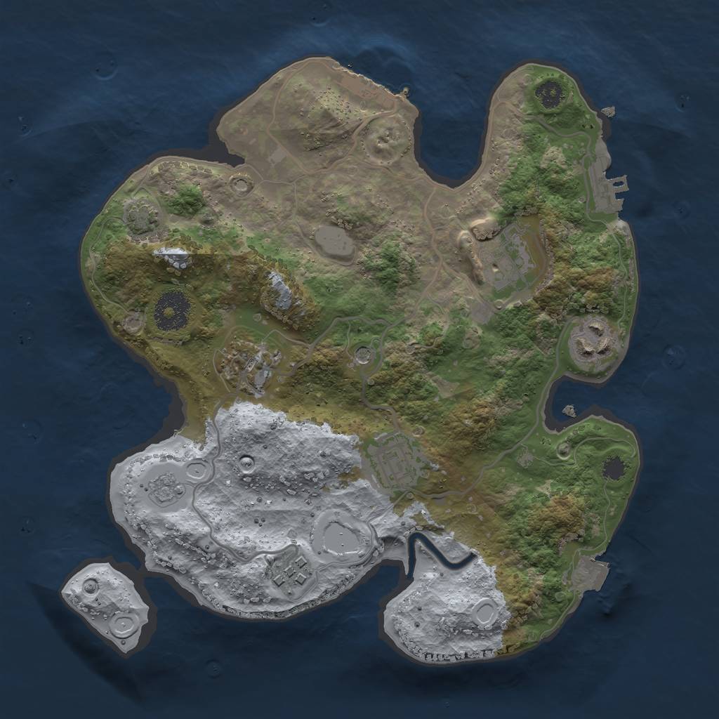 Rust Map: Procedural Map, Size: 2800, Seed: 65756857, 13 Monuments