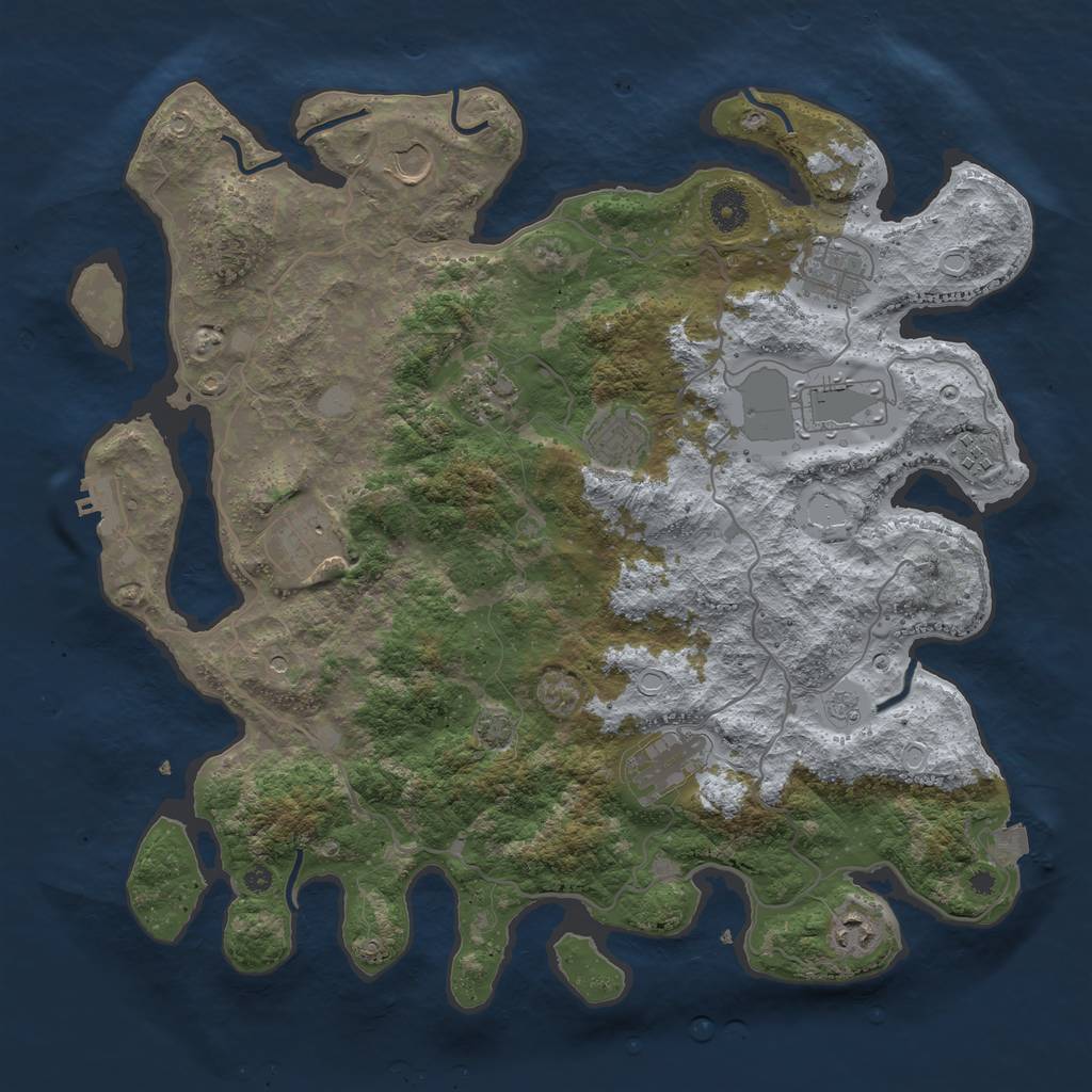 Rust Map: Procedural Map, Size: 4000, Seed: 1780825073, 16 Monuments