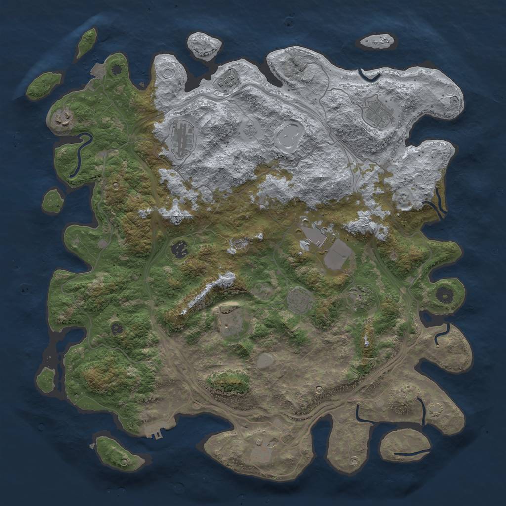 Rust Map: Procedural Map, Size: 4445, Seed: 694203333, 17 Monuments