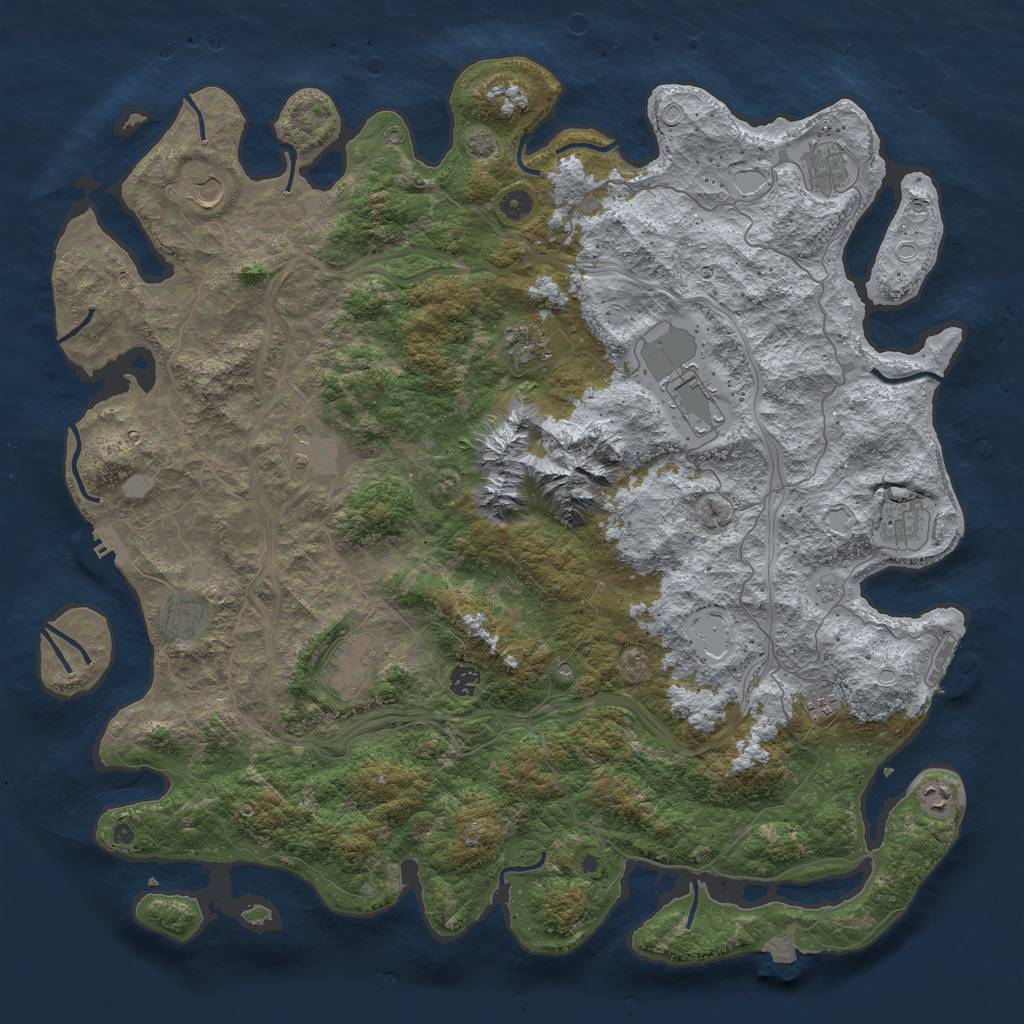 Rust Map: Procedural Map, Size: 5000, Seed: 871855762, 19 Monuments