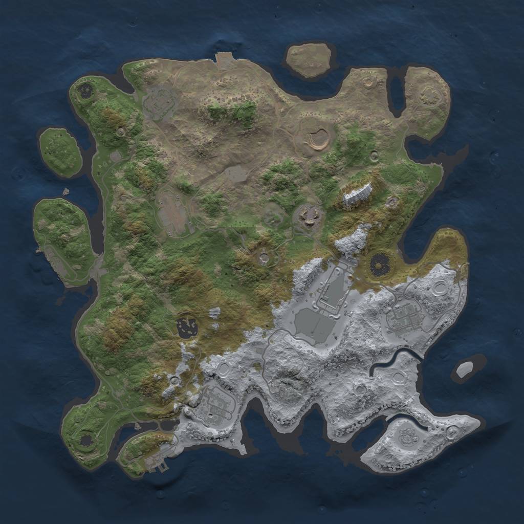 Rust Map: Procedural Map, Size: 3600, Seed: 6062023, 16 Monuments