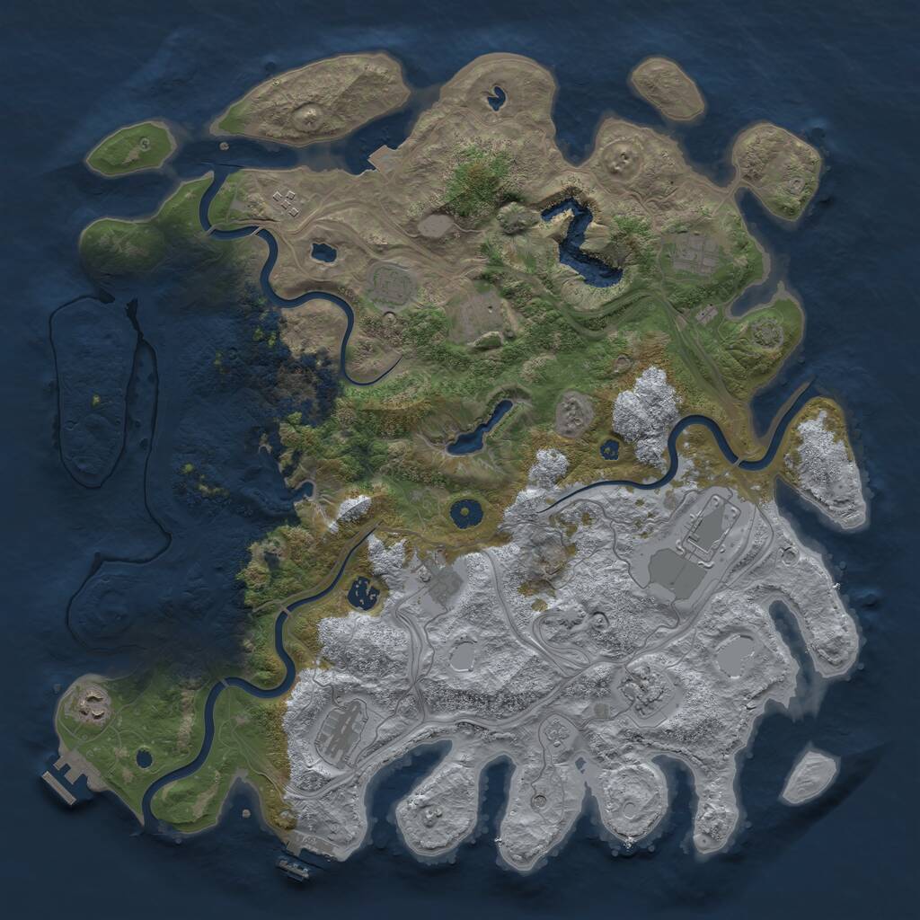 Rust Map: Procedural Map, Size: 4500, Seed: 1335567, 16 Monuments