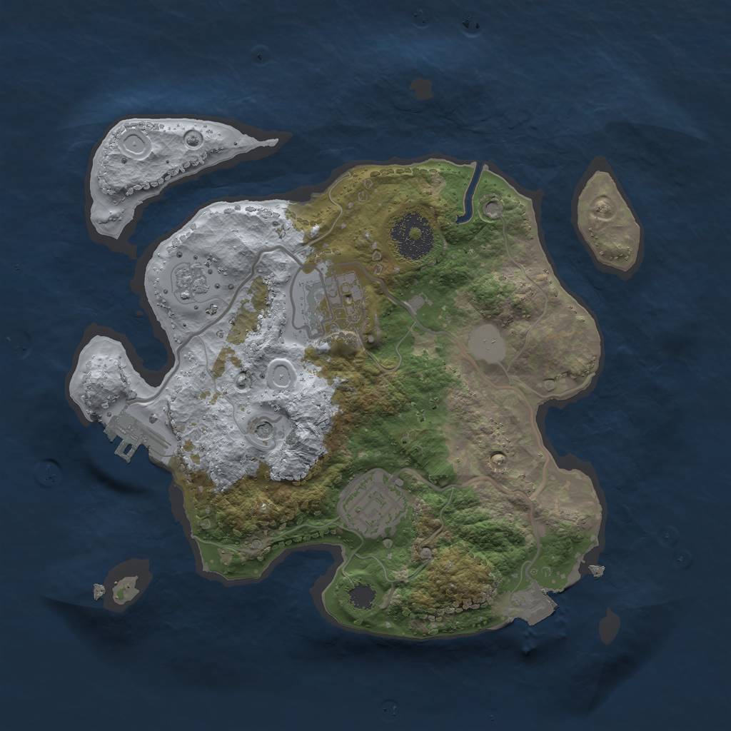 Rust Map: Procedural Map, Size: 2500, Seed: 917466718, 8 Monuments