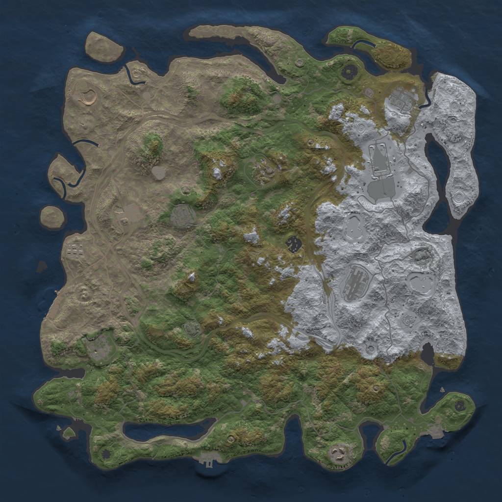 Rust Map: Procedural Map, Size: 4800, Seed: 1575230687, 19 Monuments