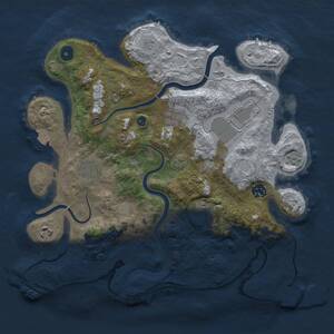 Thumbnail Rust Map: Procedural Map, Size: 3500, Seed: 1579750190, 13 Monuments