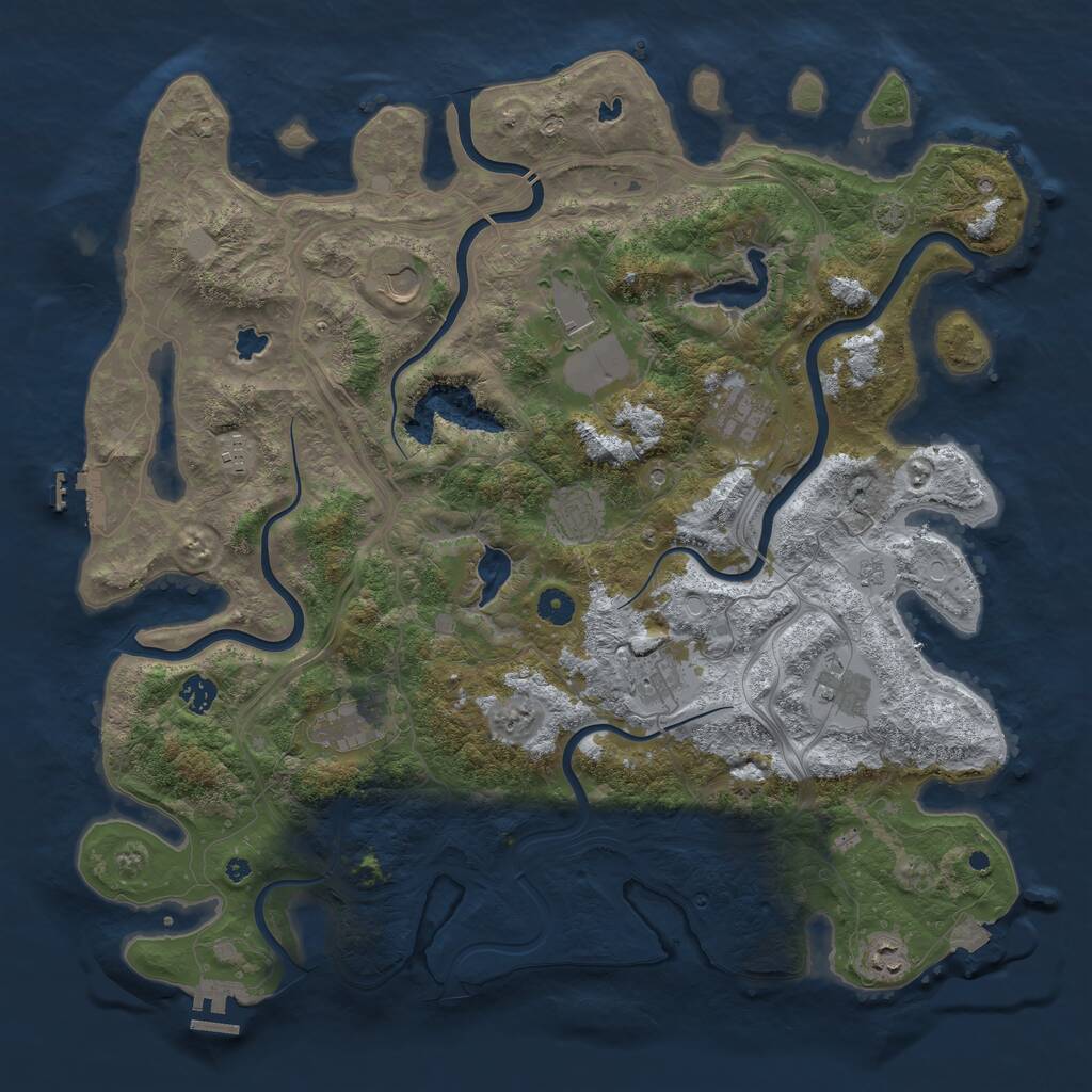 Rust Map: Procedural Map, Size: 4500, Seed: 1580108803, 16 Monuments