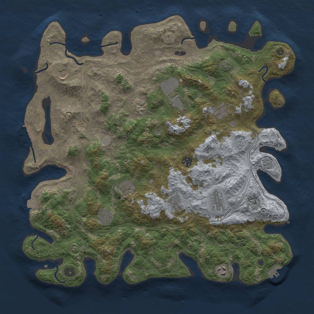 Rust Map: Procedural Map, Size: 4500, Seed: 1580108803, 19 Monuments