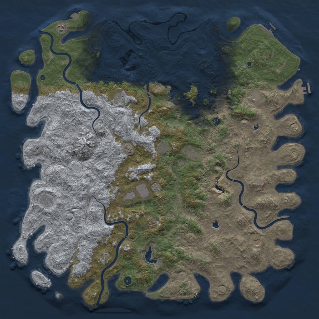Rust Map: Procedural Map, Size: 6000, Seed: 706, 17 Monuments