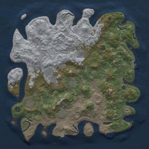 Thumbnail Rust Map: Procedural Map, Size: 4300, Seed: 84321258, 18 Monuments